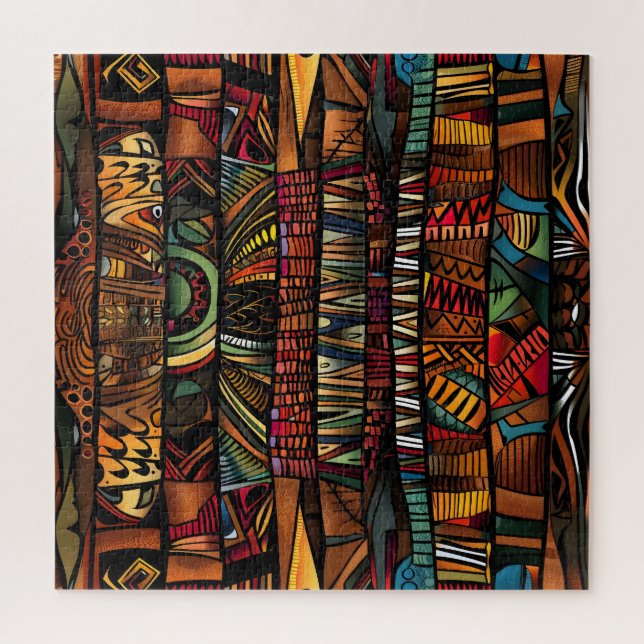 African Tribal Pattern Puzzle (Vertical)