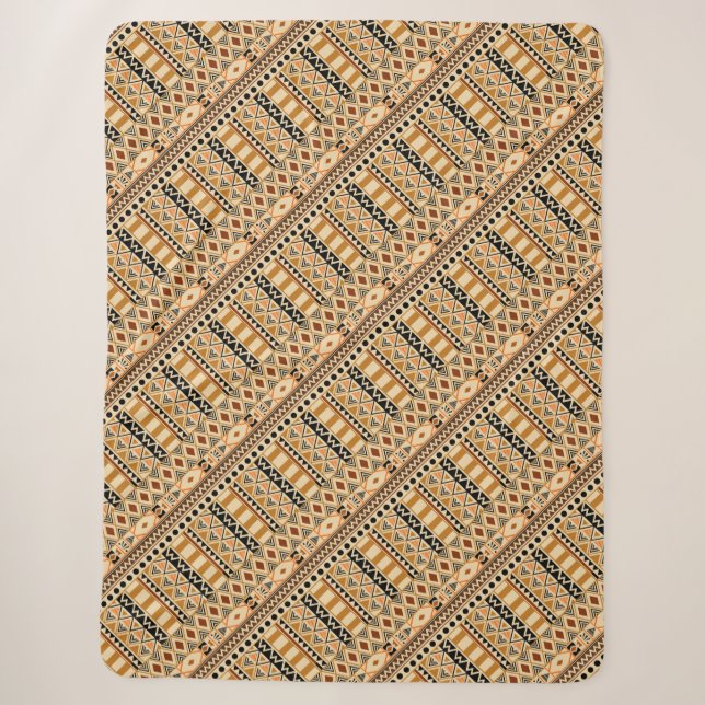 African Tribal Pattern Sherpa Blanket (Front)