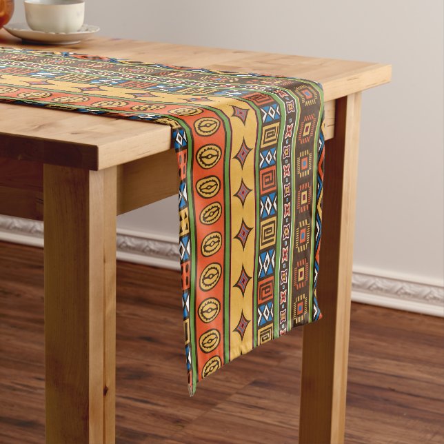 African Tribal Pattern table runner (In Situ)