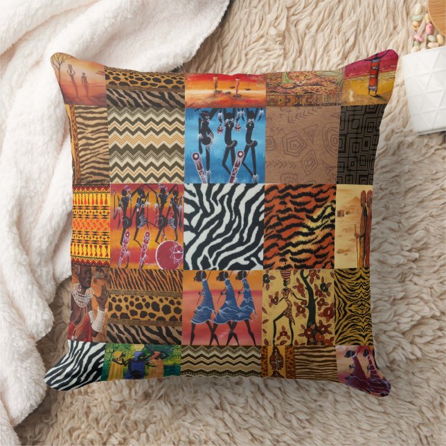 African Tribal pattern themed throw pillow (Blanket)