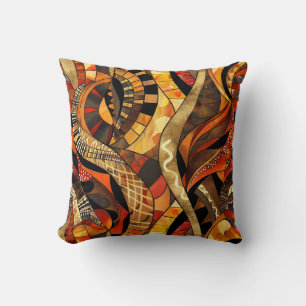 African Tribal Pattern Throw Pillow