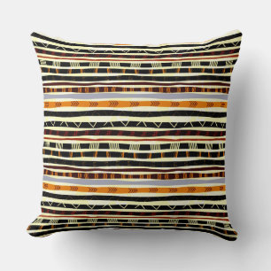 African Tribal Pattern Throw Pillow