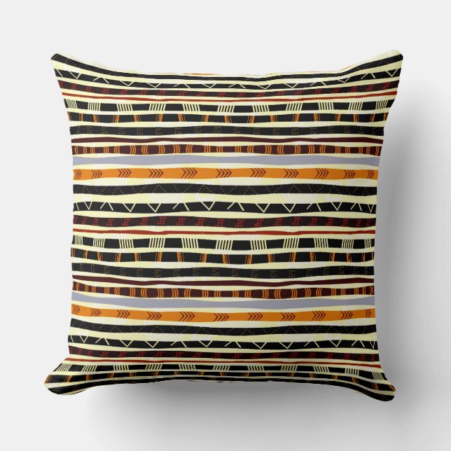 African Tribal Pattern  Throw Pillow (Front)