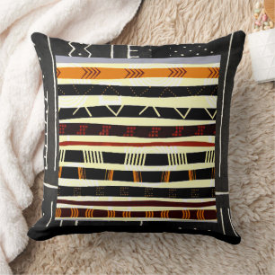 African Tribal Pattern Throw Pillow