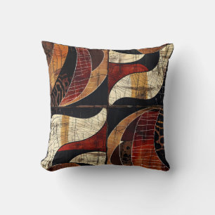 African Tribal Pattern Throw Pillow