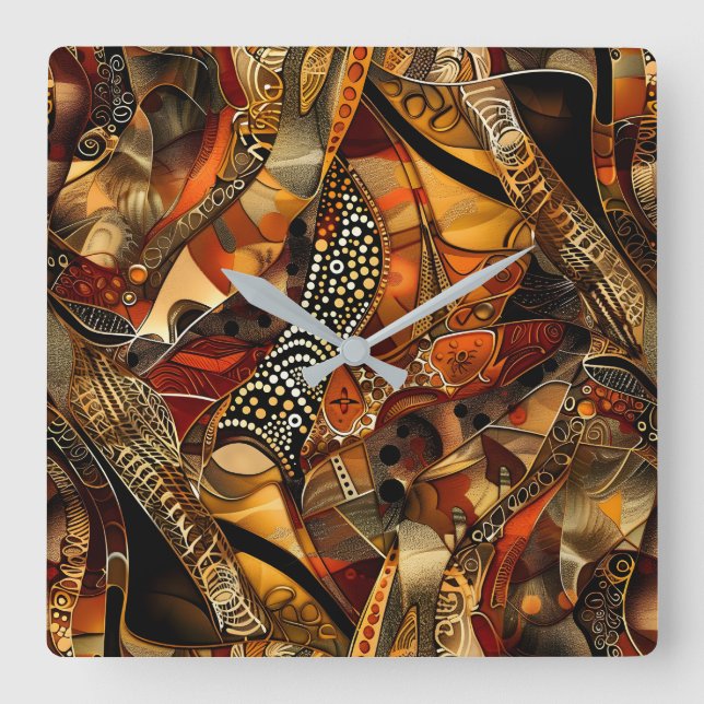 African Tribal Pattern Wall Clock (Front)