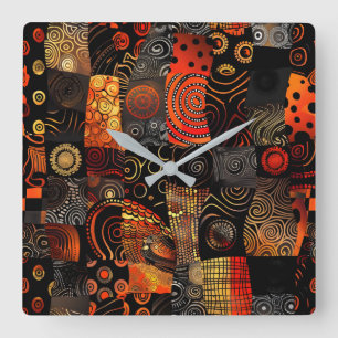African Tribal Pattern Wall Clock