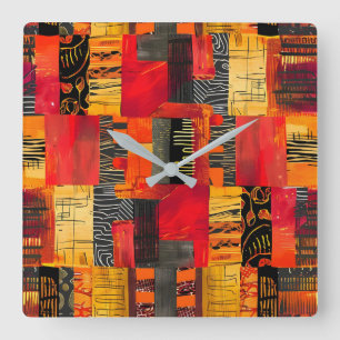 African Tribal Pattern Wall Clock