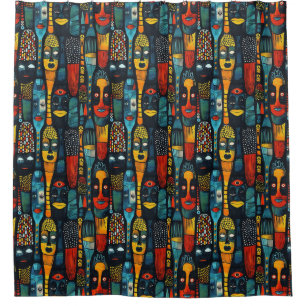 African tribal pattern with idols.