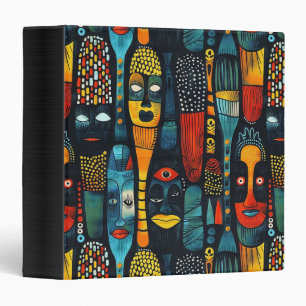 African tribal pattern with idols. binder