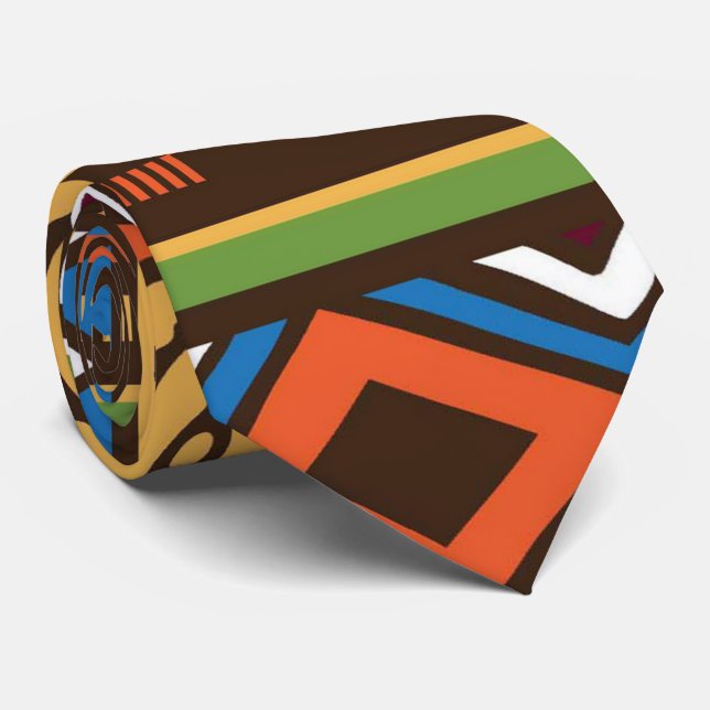 African Tribal patternfun tie (Rolled)