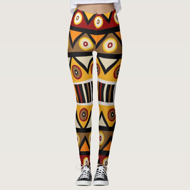 African Tribal Print Leggings (Front)