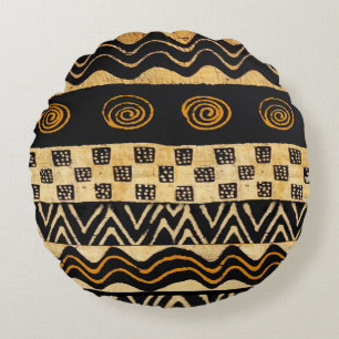 African Tribal Shaman Design Round Pillow