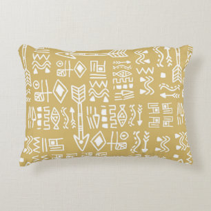 African Tribal Stripes: Bohemian Egyptian Seamless Accent Pillow