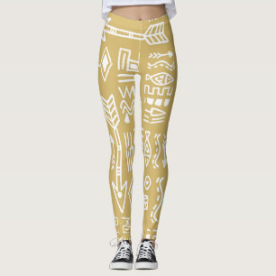 African Tribal Stripes: Bohemian Egyptian Seamless Leggings
