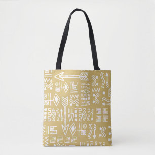 African Tribal Stripes: Bohemian Egyptian Seamless Tote Bag