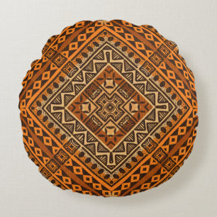 African tribal textile: ethnic style. round pillow