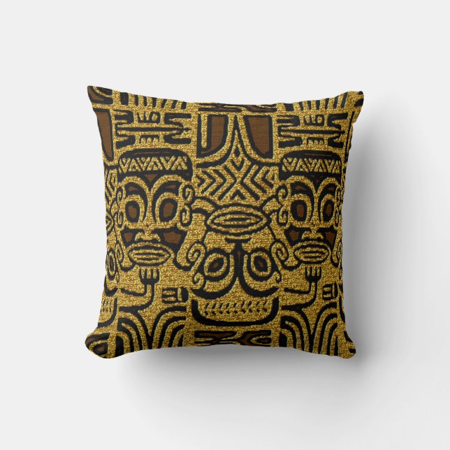 African Tribal  Throw Pillow (Front)