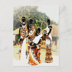 African Tribal Village Women Postcard