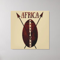 African Tribal Vintage shield and spear art