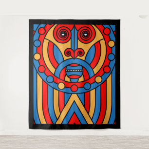 African tribal warrior tapestry