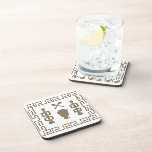 african tribe warrior ritual coaster