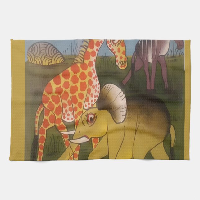 African Trio Art Print Kitchen Towel (Horizontal)