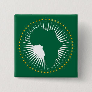 African Union Flag 2 Inch Square Button