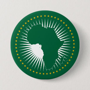 African Union Flag (Africa) (Panafrica) 3 Inch Round Button