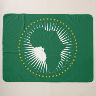 African Union Flag (Africa) (Panafrica) Sherpa Blanket