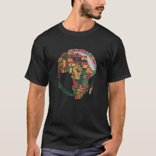 African Unity Flag Map Raised Fist Vintage T-Shirt