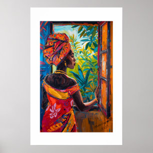 African Vibrant Abstract Art Print