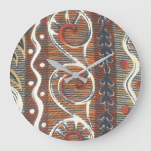 African Vintage Ancient Traditional Time Colours Large Clock