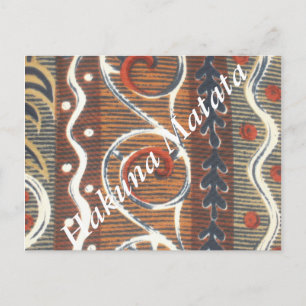 African Vintage Traditional Ornament Motif Colours Postcard