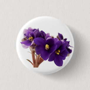 African violet 1 inch round button