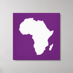 African Violet Audacious Africa Canvas Print<br><div class="desc">Africa map outline in white with contrasting colours in Emporio Moffa's "Safari" palette inspired by the daring adventurousness and wilderness of the continent.</div>