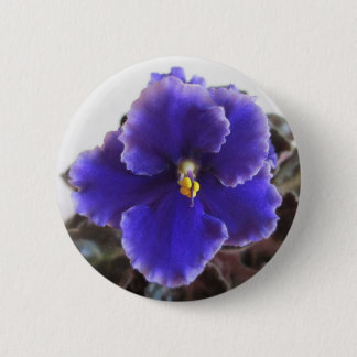 African Violet Blooming 2 Inch Round Button
