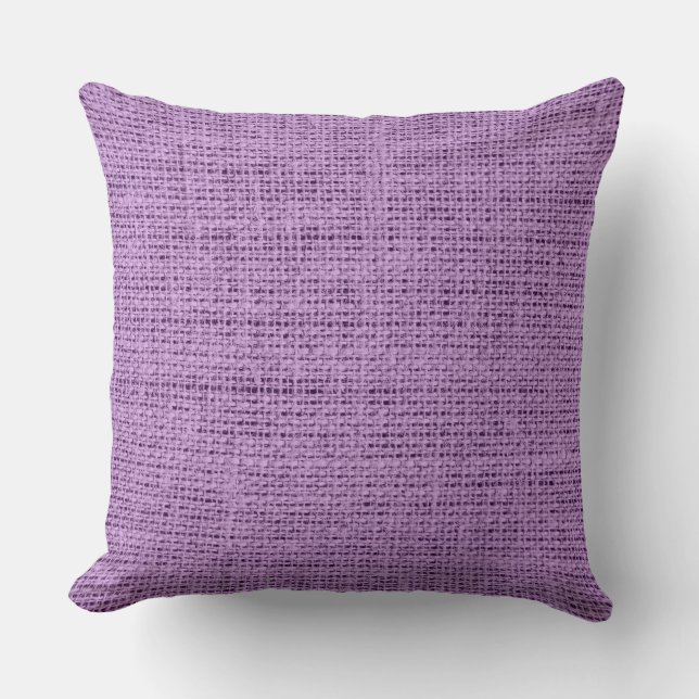 African violet burlap linen background throw pillow (Front)