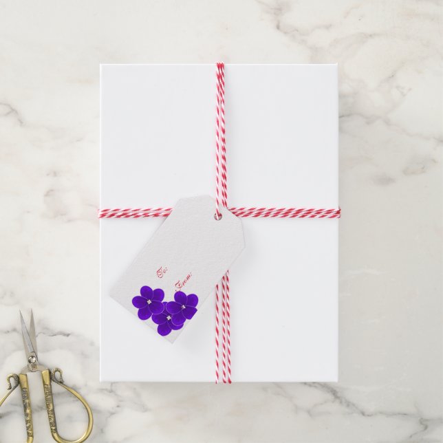 African Violet Christmas Gift Tag (With Twine)