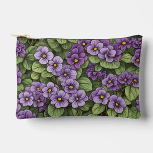 African Violet flowers pattern Accessory Pouch