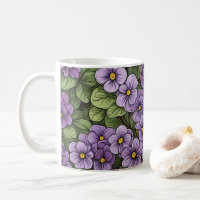 African Violet flowers pattern
