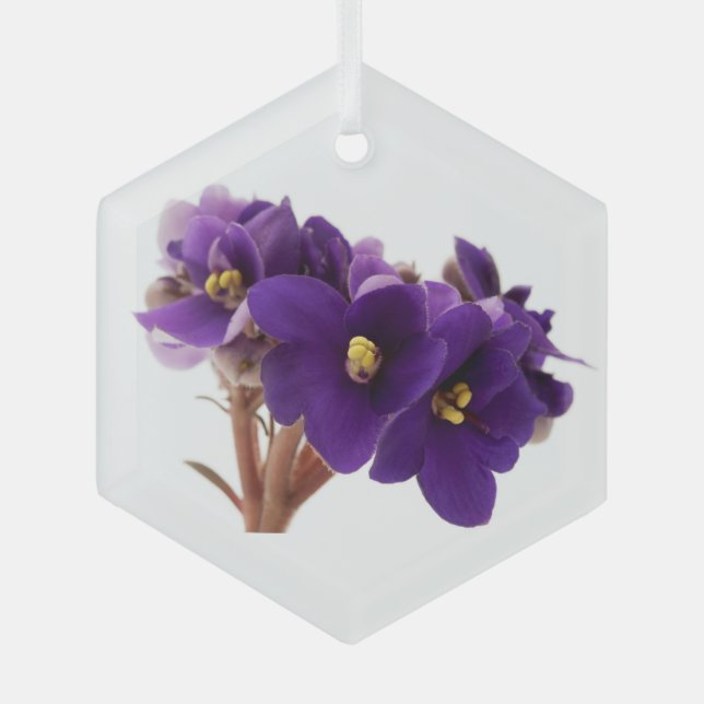 African violet glass ornament (Front)