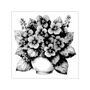 African Violet House Plant Self-inking Stamp