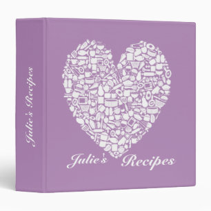 African Violet Purple Bridal Shower Recipe Binder
