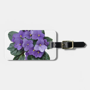 African Violet Purple Garden Flower Luggage Tag