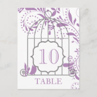 African Violet Purple Wedding Table Numbers