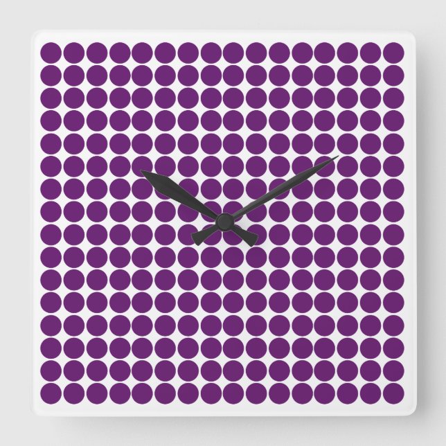 African Violet Safari Dot Square Wall Clock (Front)