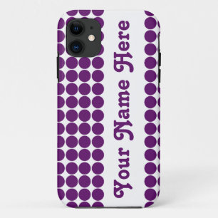 African Violet Safari Dot with name iPhone 11 Case