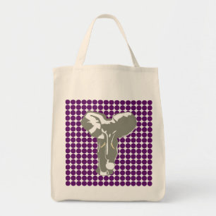 African Violet Safari Dot with Pop Art Elephant Tote Bag