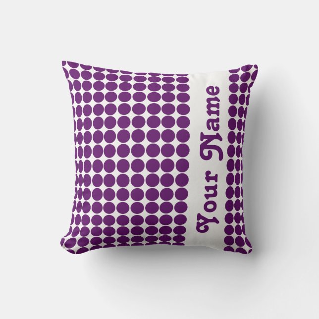 African Violet Safari Dots with custom text Throw Pillow (Front)